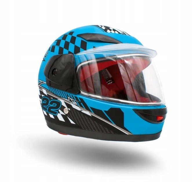 Kask Crosowy Mini Dla dzieci z szybką Niebieski roz.S Enduro Quad Atv