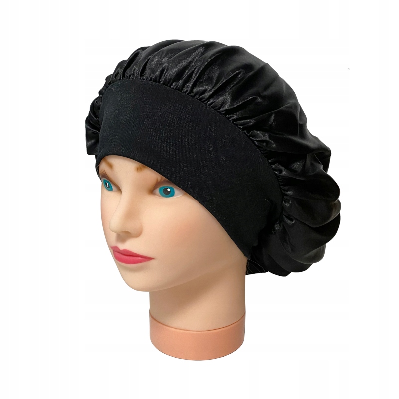 

Czepek 'satynowy' Do Spania Jedwabisty Czarny