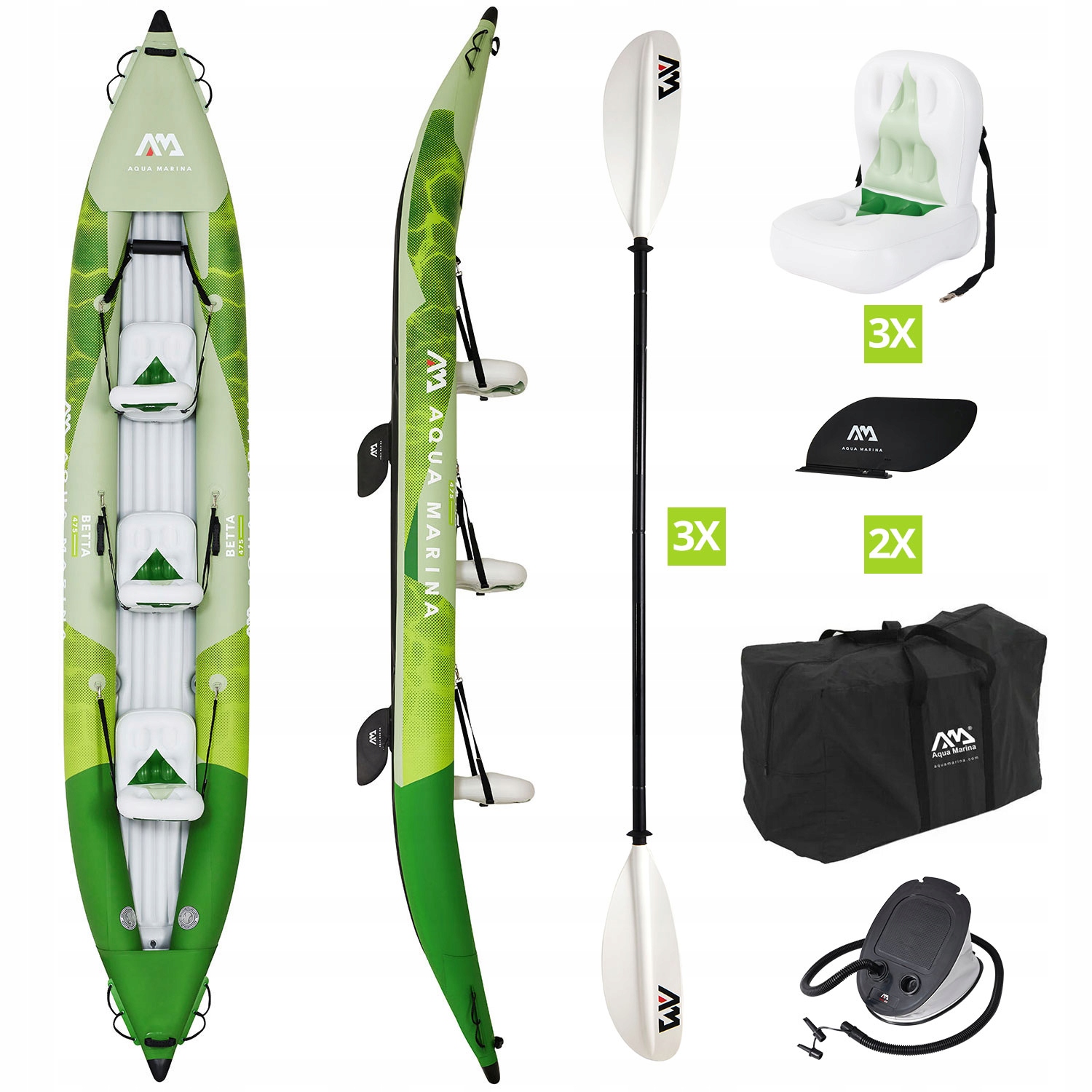 Kajak Pompowany Aqua Marina Betta 475 Cm 3-os.