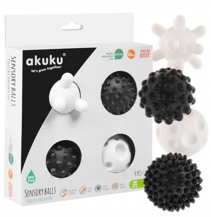

Akuku Piłeczki Sensoryczne Sensory Czarno Białe