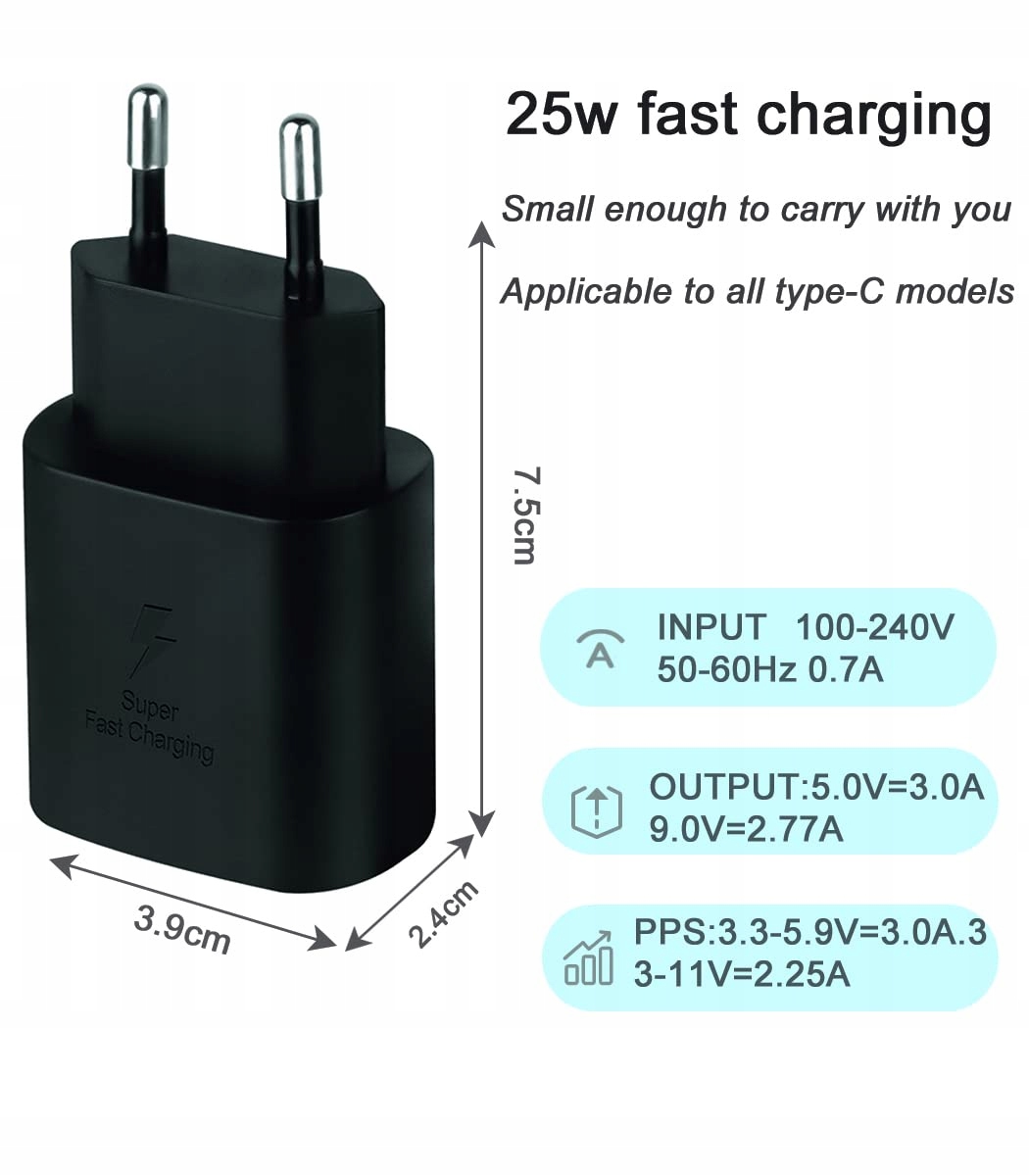 2ER-PACK ŁADOWARKA USB C 25W DO SAMSUNG GALAXY — miniatura 8