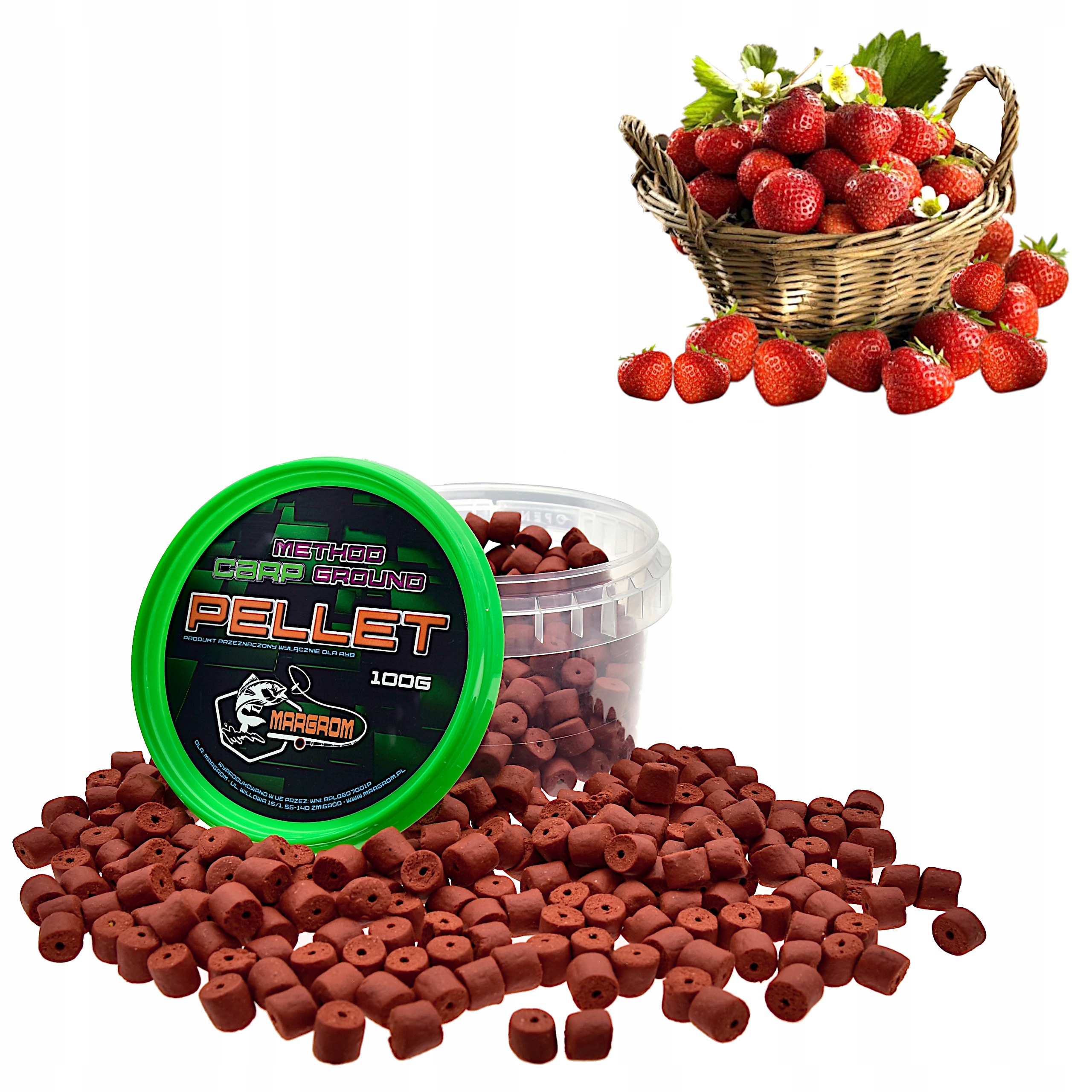 Pellet Haczykowy Margrom 8mm 100g Truskawka