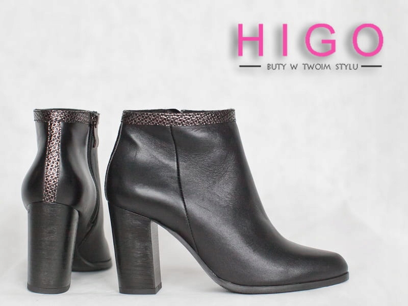 Dámské kotníkové boty Higo kůže 1365 Černé 39