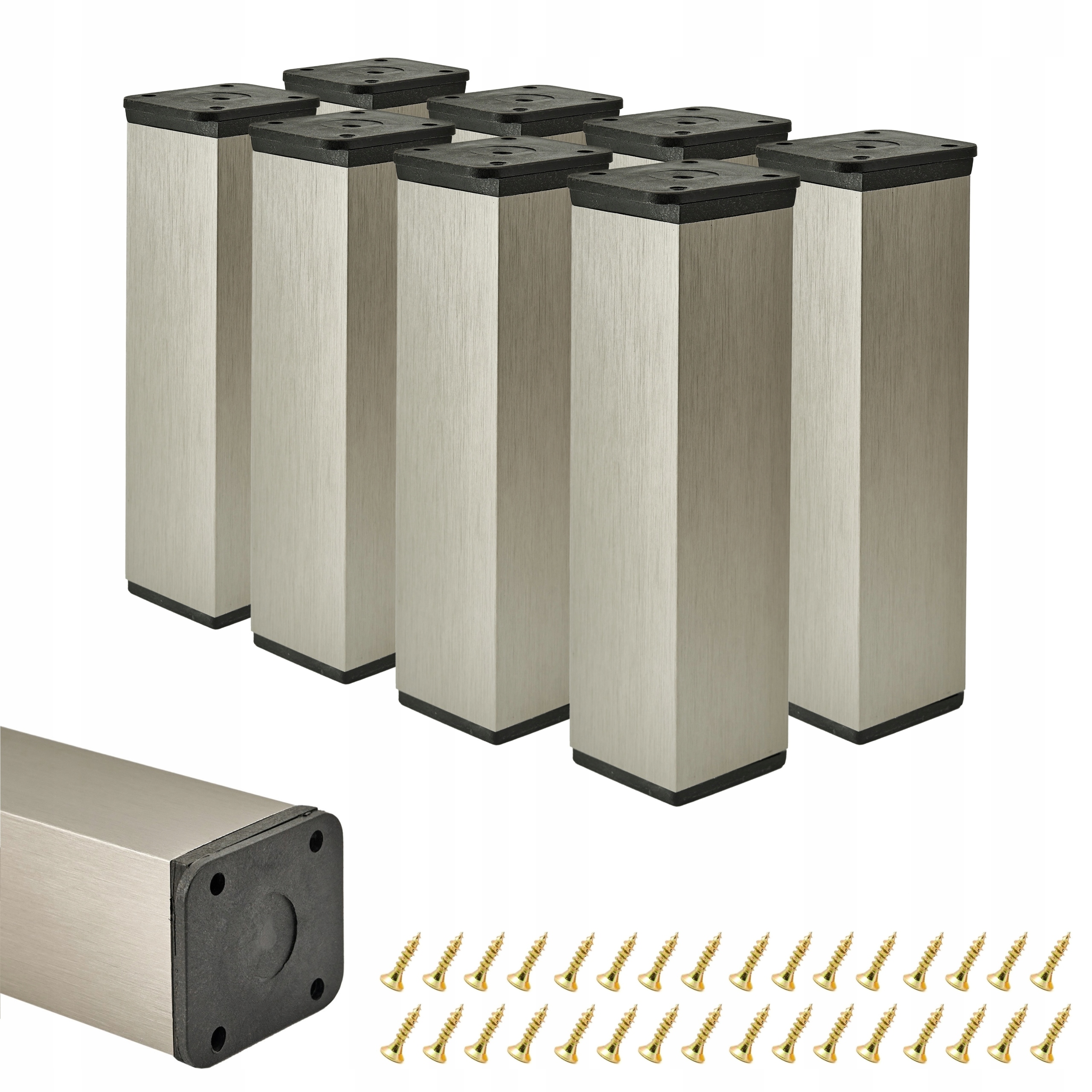 Nábytková noha nastavitelná noha pro nábytek H 15 cm Inox 8 ks vruty