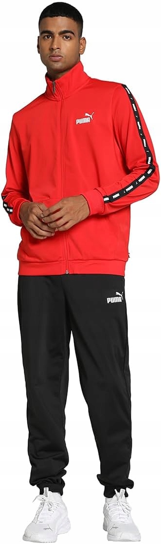 3298 Teplákovka Puma Pánský Rozepínací Sportovní Teplákový Komplet Bez Kapuce Červená S