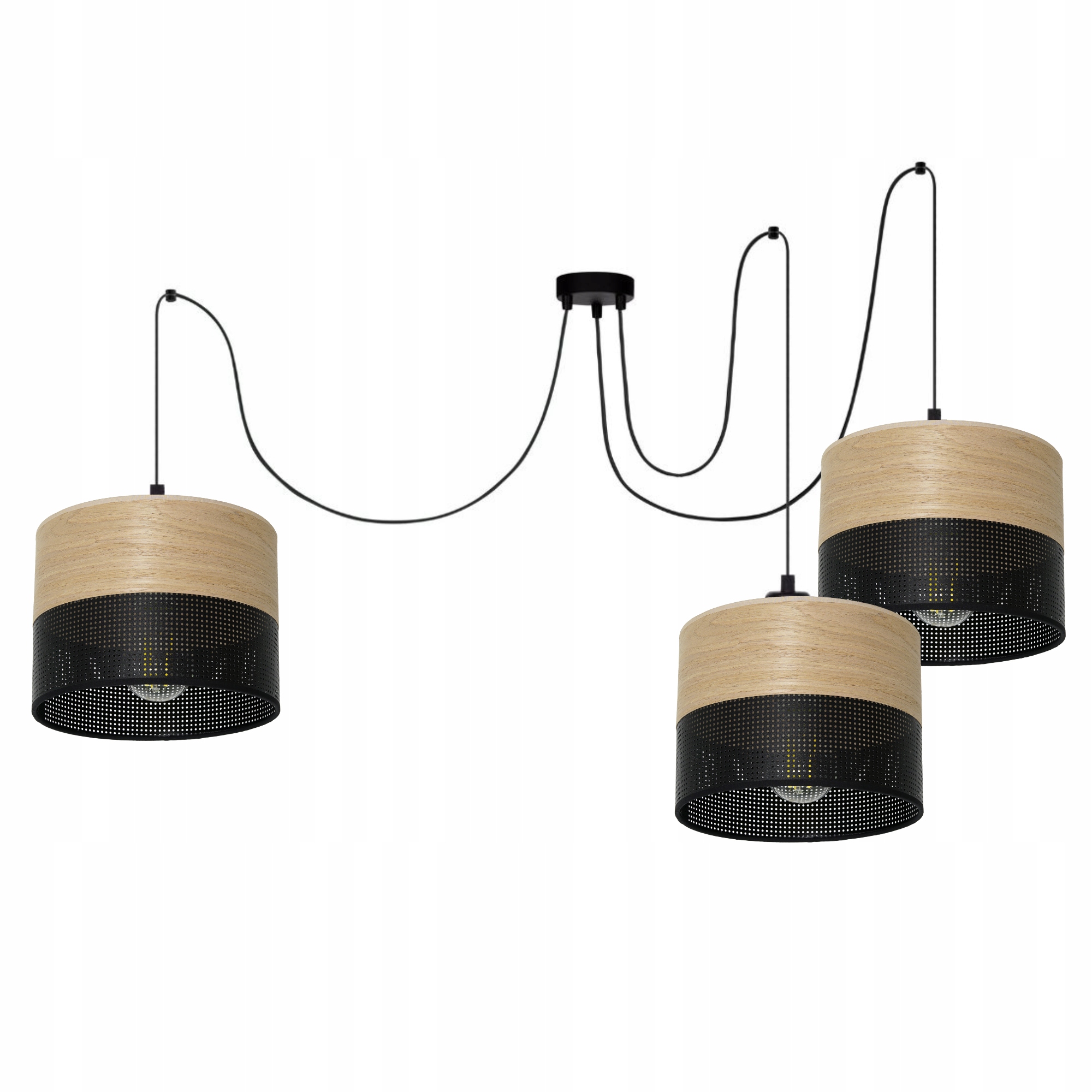 Závesná Lampa Luster Spider Tienidlo S Dierkami Drevo E27 3-PKT Poľsko