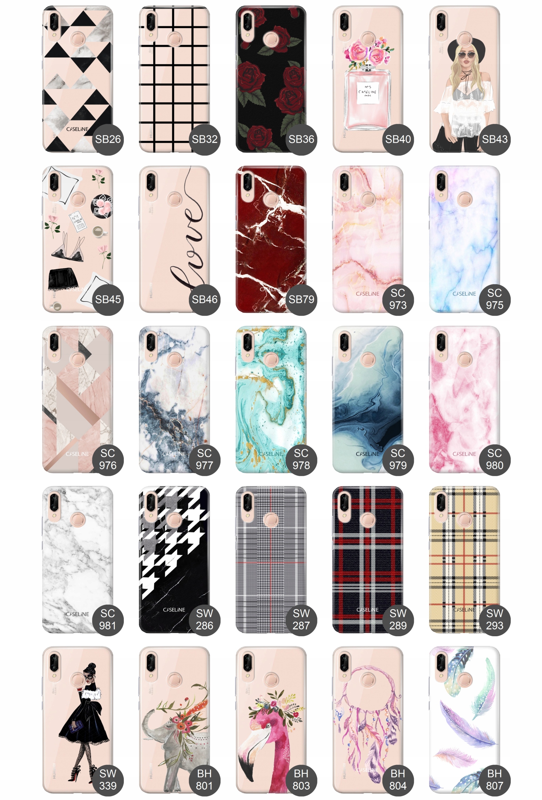 Etui do Huawei P20 LITE case guma wzory