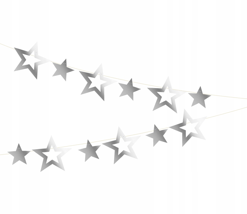 

Baner girlanda Gwiazdki Srebro dekoracja wisząca