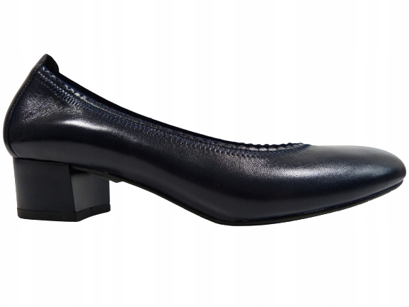 Tmavě modré dámské boty s nízkými kotníkovými botami z kůže Sala 36