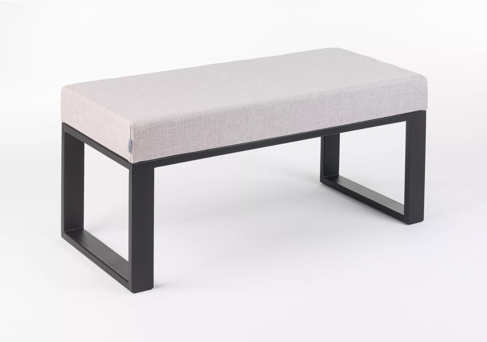 Ławka Dalton beżowe siedzisko 80x40 czarny stelaż