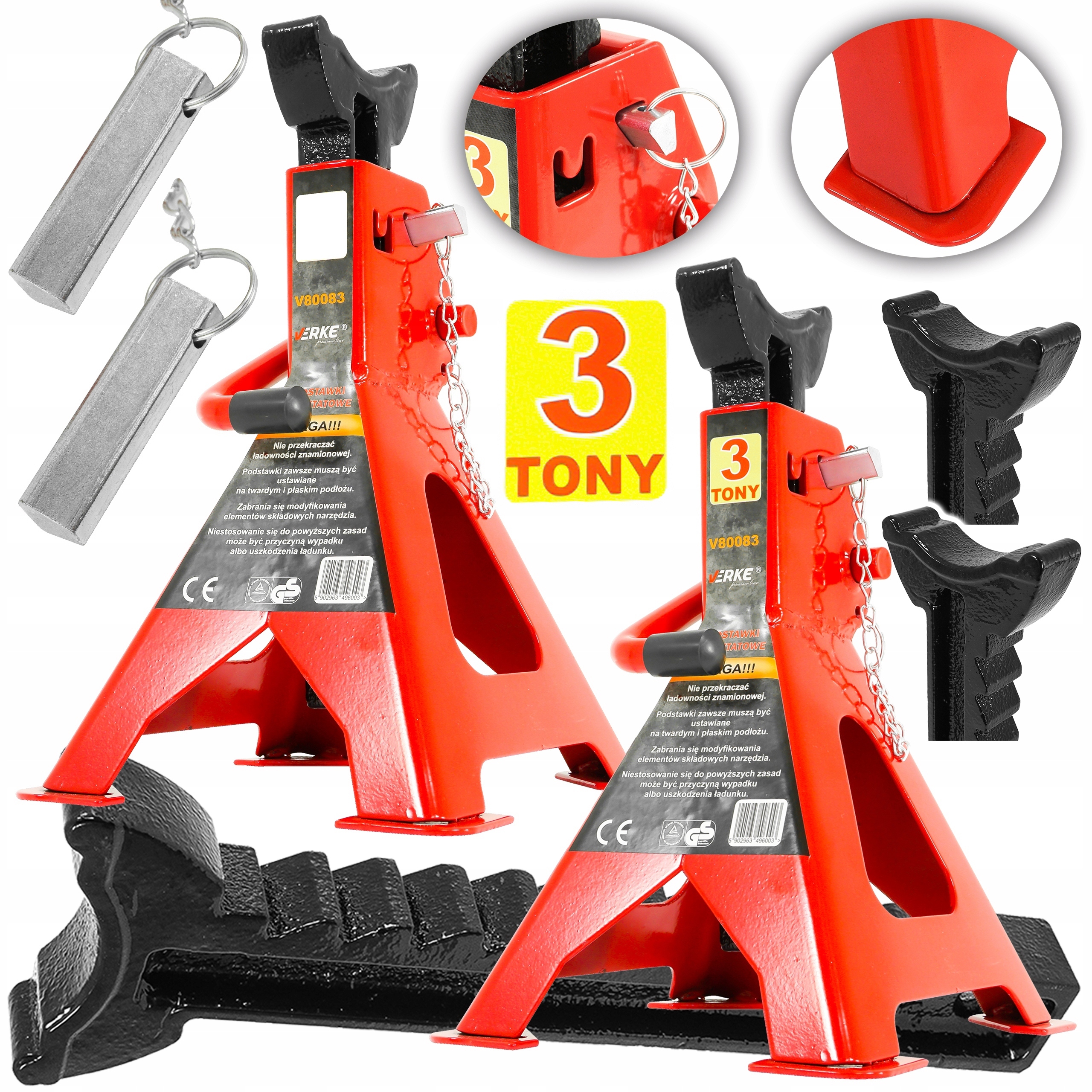 2x KOBYŁKI 3T PODSTAWKI PODPORY PODPÓRKI SAMOCHODOWE WARSZTATOWE STOJAKI