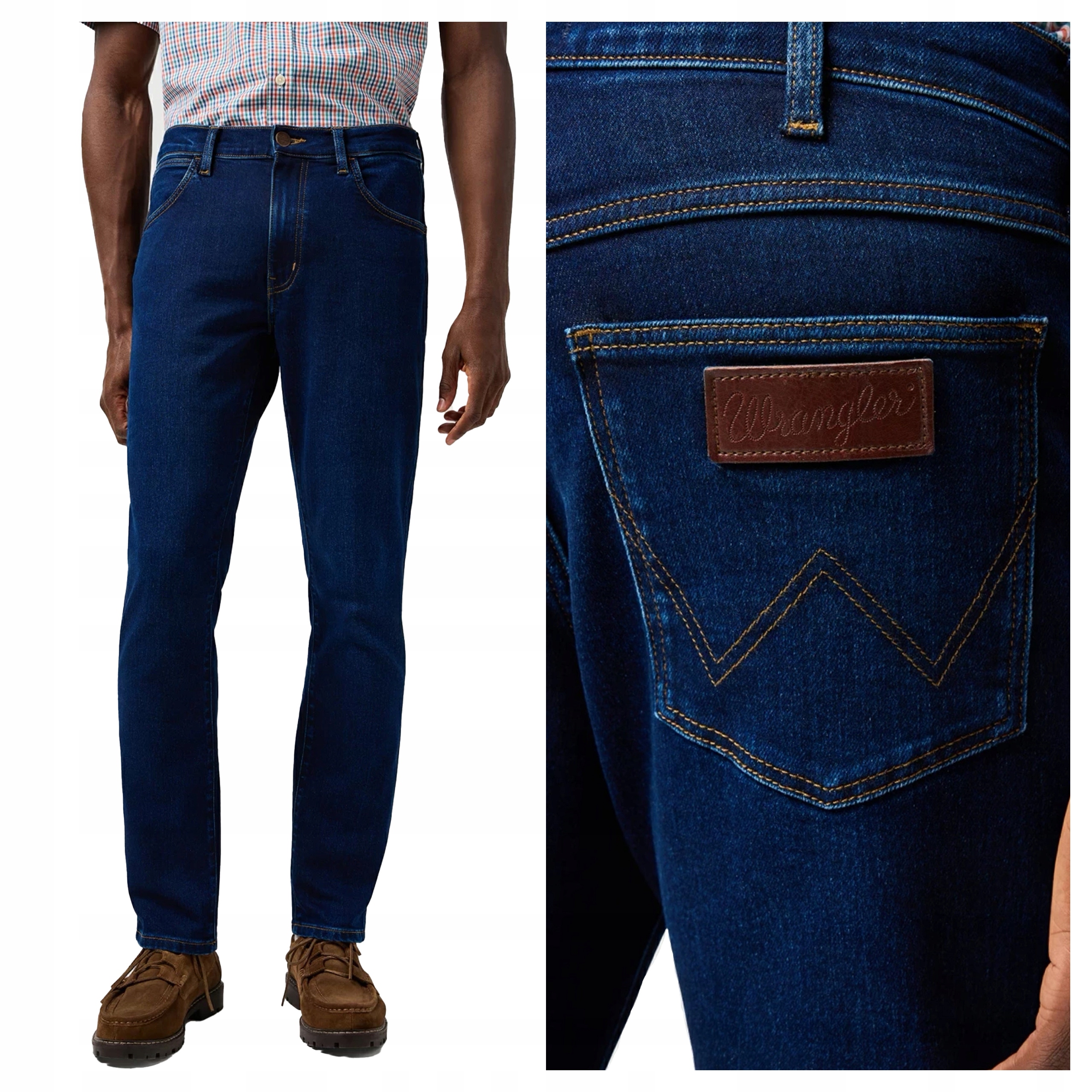 Pánské kalhoty Wrangler Larston Cosmic Blue Přiléhavý Denim W31 L32