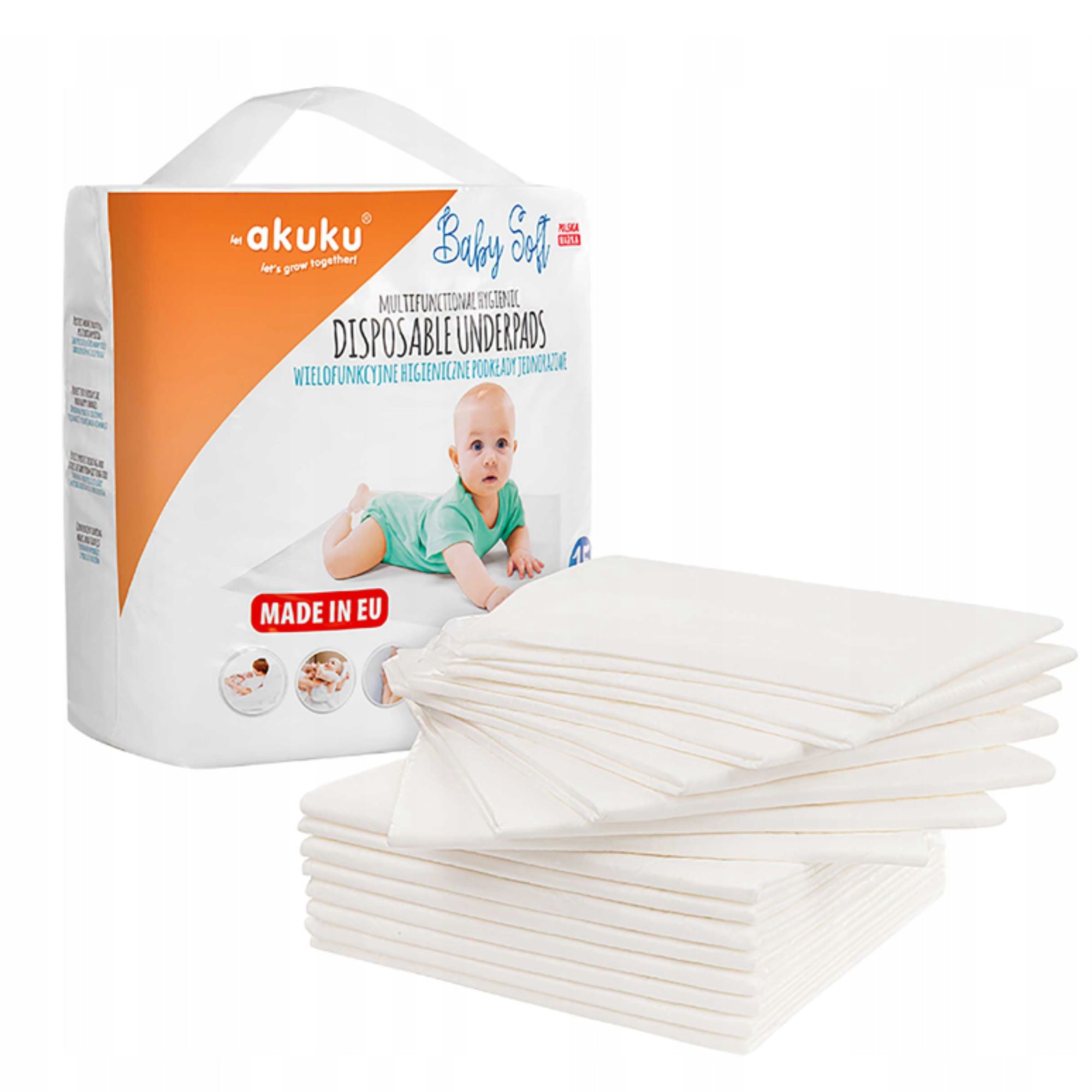 Akuku podkłady jednorazowy Baby Soft 40x60 cm 15x Wyrób medyczny tak
