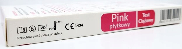 DOMOWY PŁYTKOWY TEST CIĄŻOWY PINK DOKŁADNY 99,9% Rodzaj płytkowy