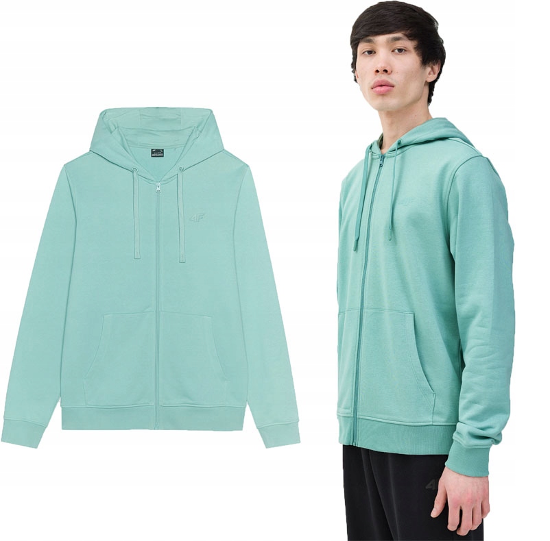 Tepláková rozepínací mikina 4F M0951 s kapucí z bavlny 2XL