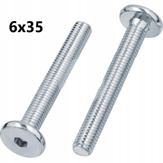 

10x Wkręt meblowy do mebli połączeń śruba M 6 x 35