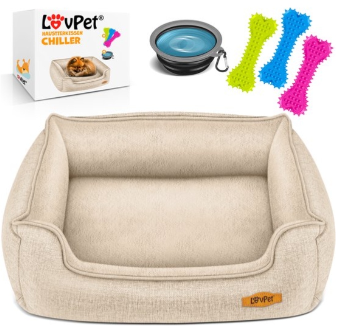 Levně Pelíšek pro psy Psí Polštář L (90 x 75 x 25 cm), béžový příslušenství