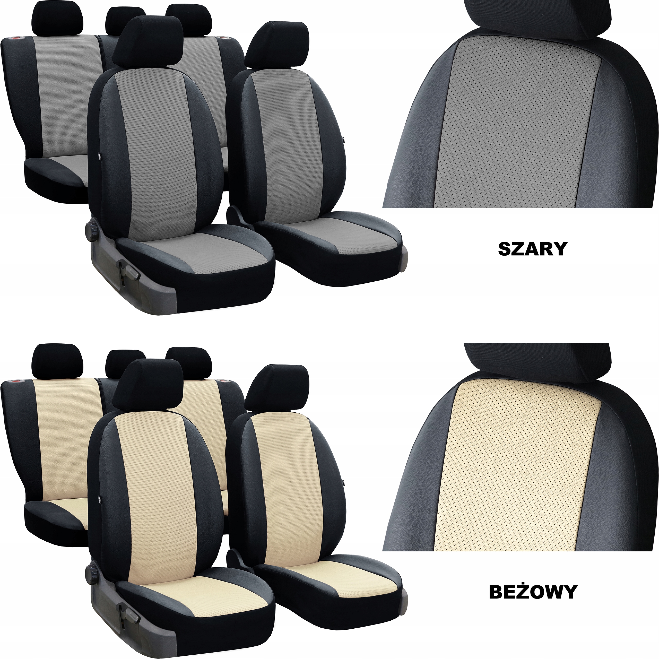 SKÓRZANE POKROWCE MIAROWE do FIAT CINQUECENTO Typ pokrowiec