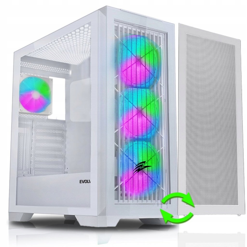 Evolveo Ptero Q2W+, 2x čelný panel: sklo/mriežka,