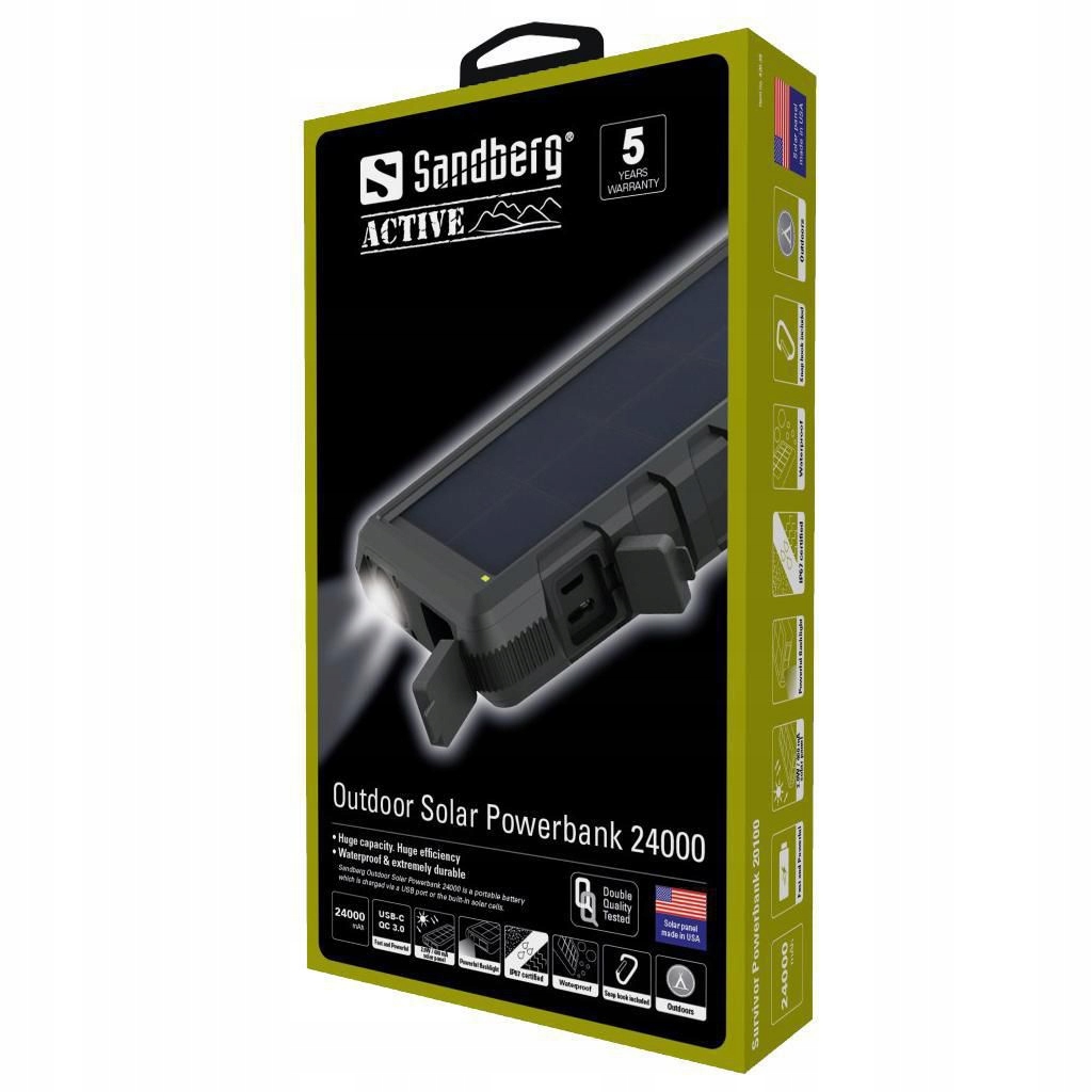 Sandberg Outdoor Powerbanka so solárnym nabíjaním 24000