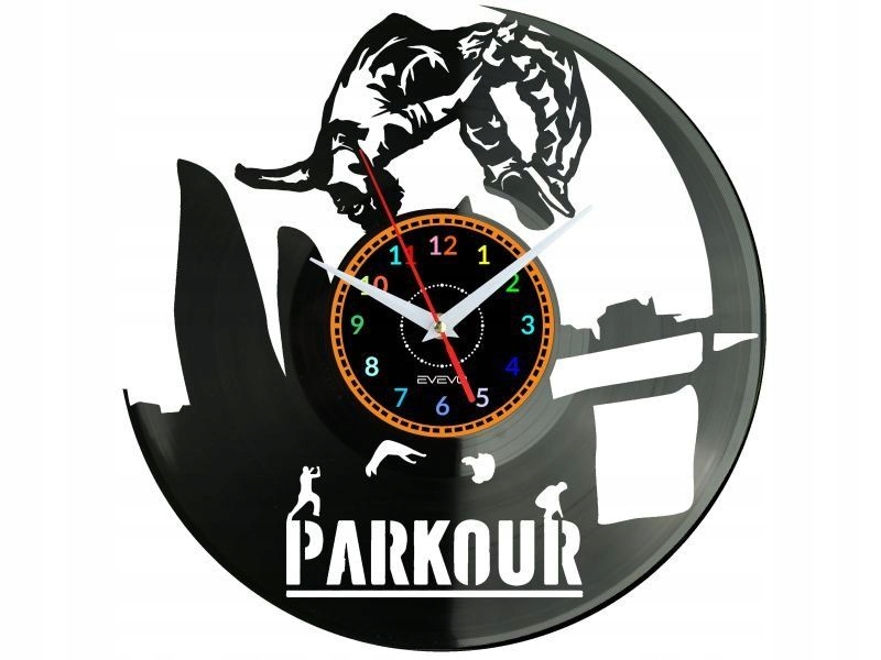 Parkour Dárek Originální dekorace do domu Hodiny z vinylové desky