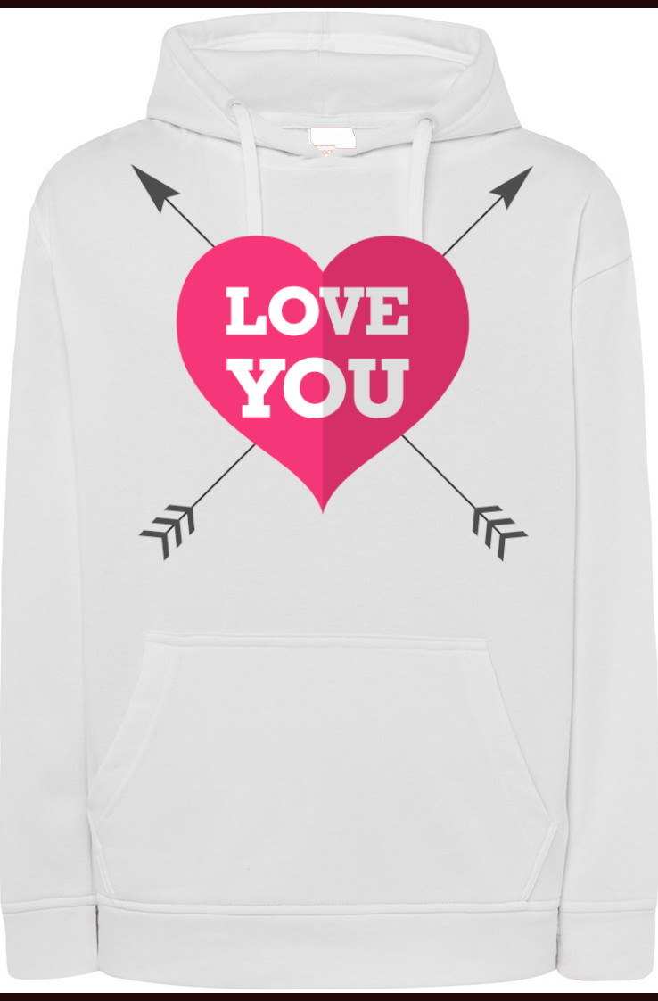 Valtentynky mikina s kapucí Láska Potisk r.XL