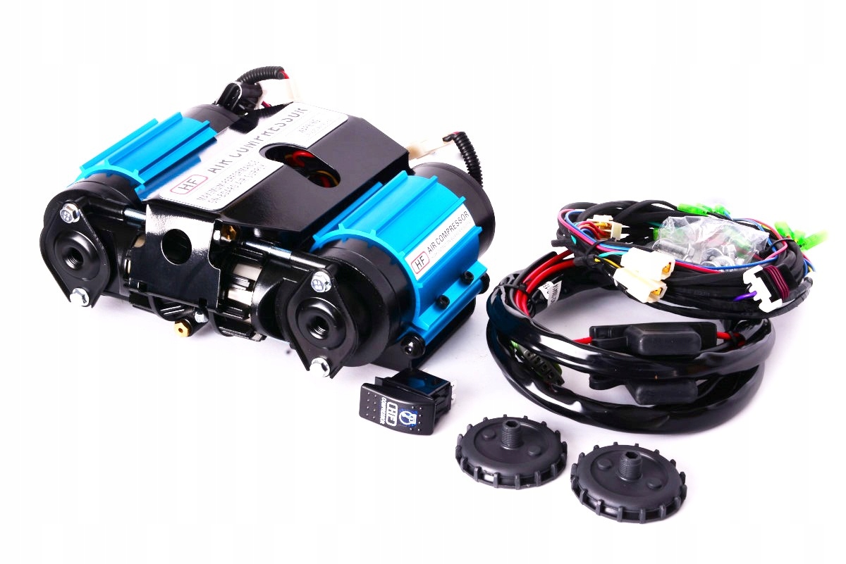 Dvoupístový vzduchový kompresor Hf s blokováním mostů 12 V