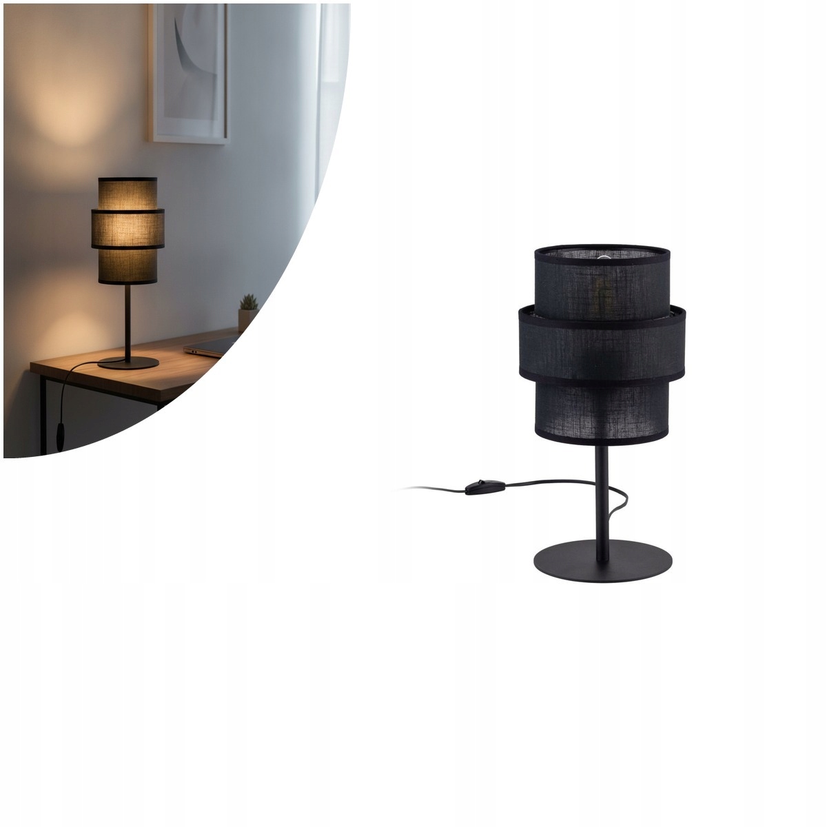 Nočná stolová lampa Calisto Black 5895 Tk Lighting