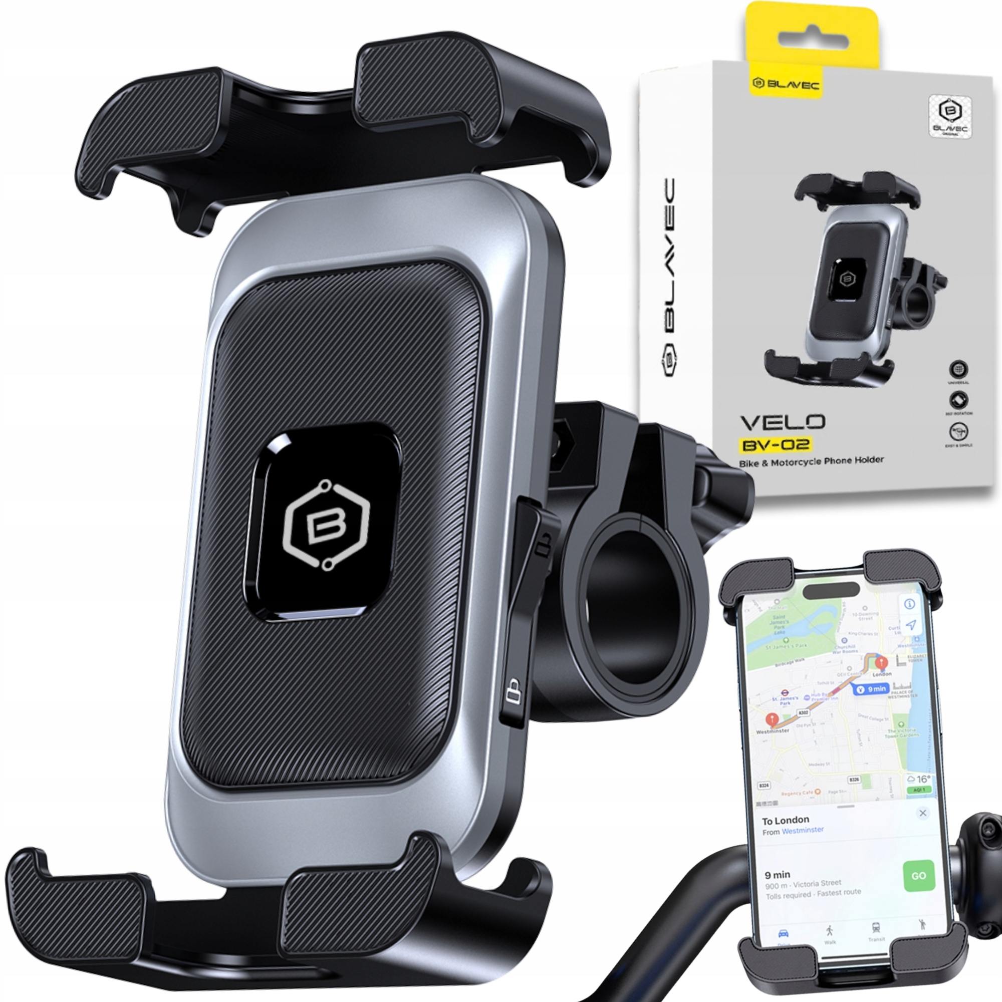 Uchwyt Rowerowy na Telefon Motocyklowy Uchwyt na Kierownicę Wstrząsoodporny