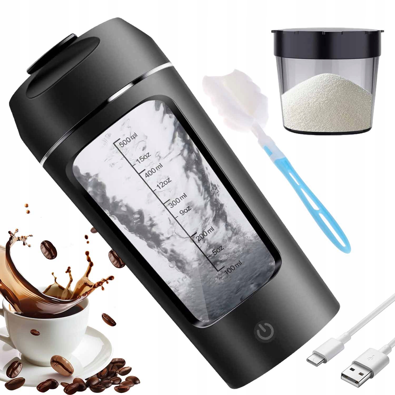 Elektryczny Shaker Koktajli Siłownię Do Odżywek 650 ml Usb