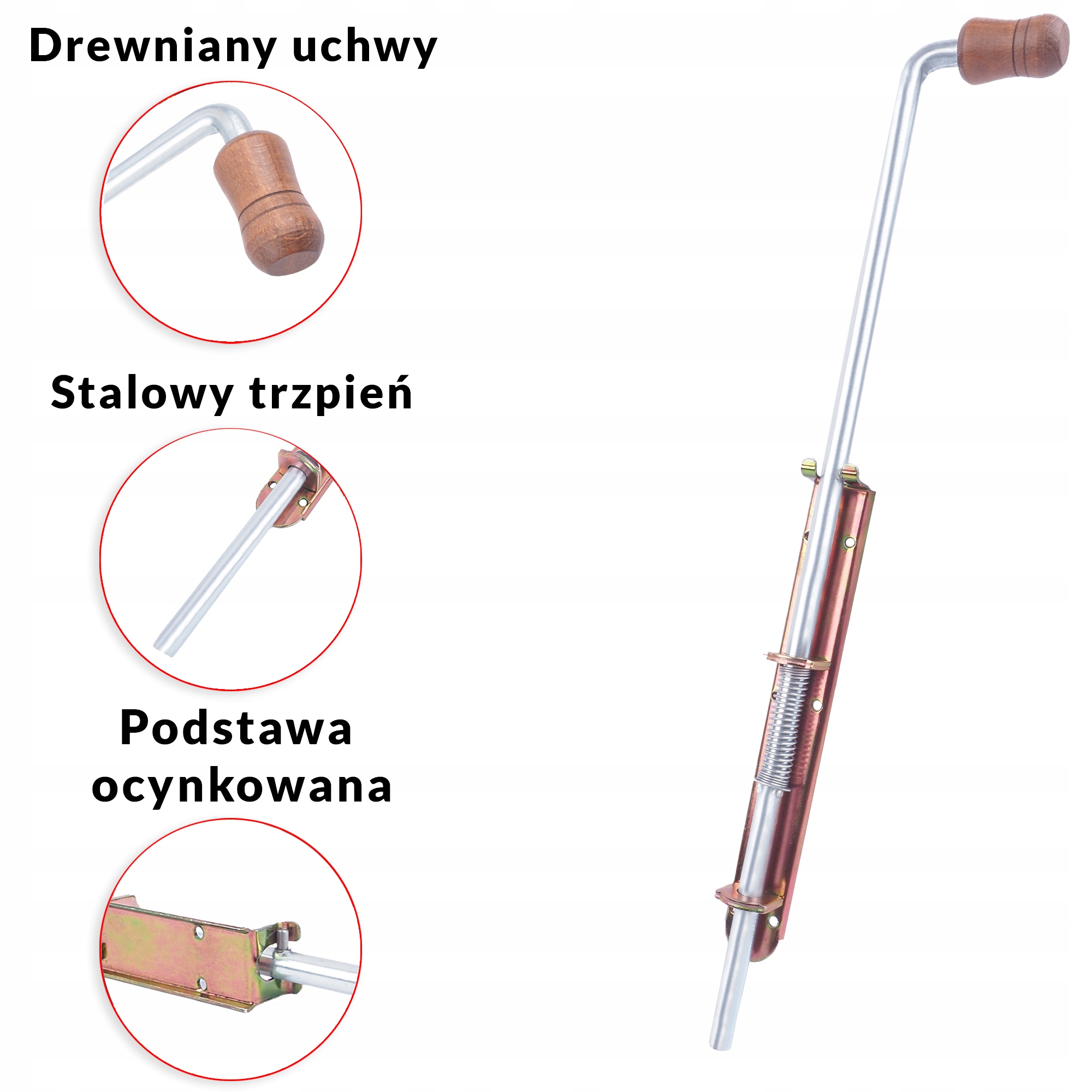 ZASUWA SPRĘŻYNOWA 600mm WĄSKA RYGIEL DŁUGI