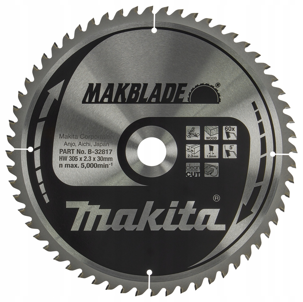 Kotouč na dřevo pro úkosovačku 305 x 30 60 zubů Makblade Makita