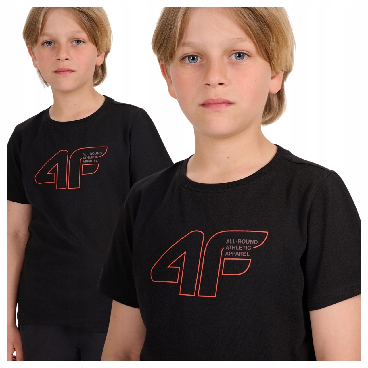 4F детская футболка черный хлопок