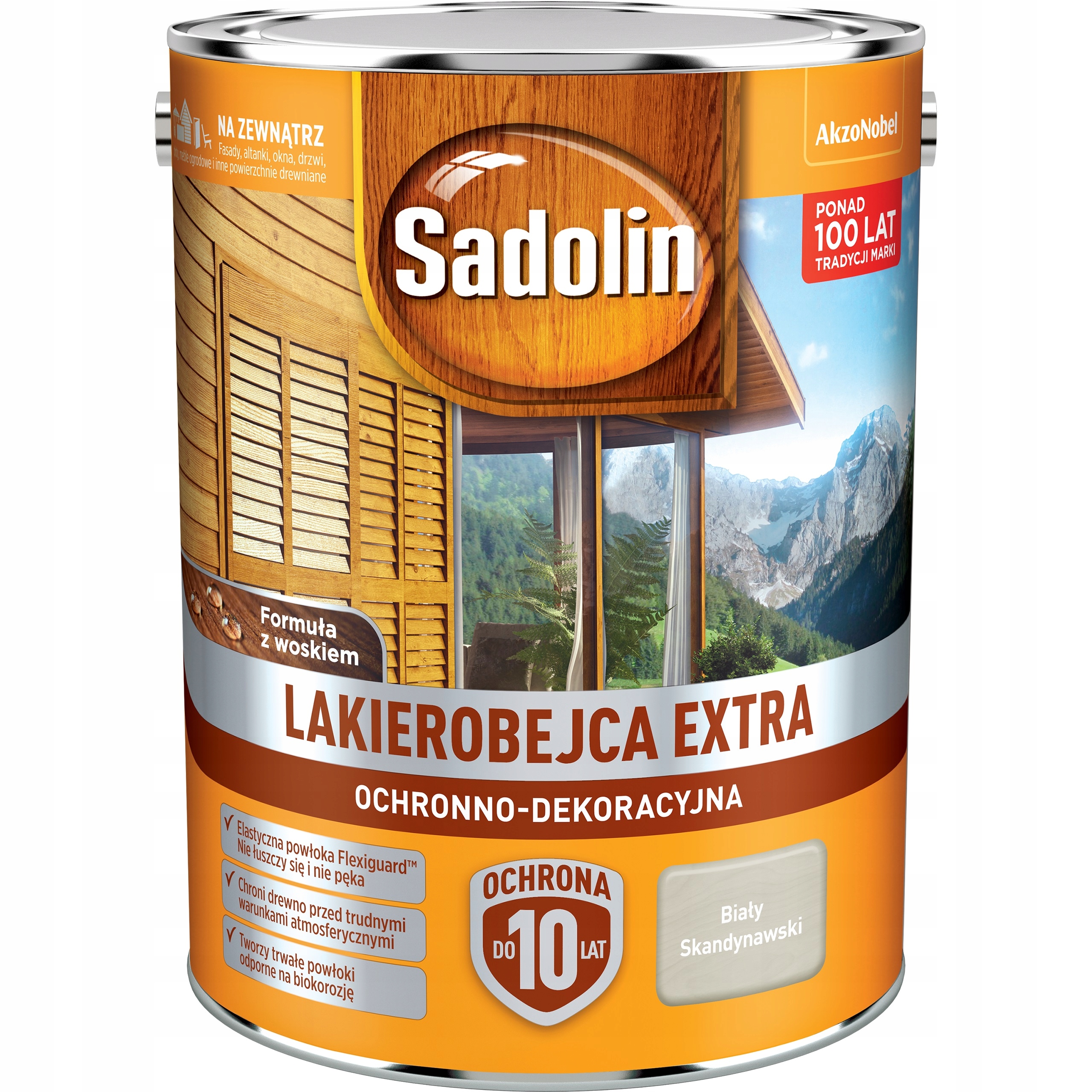 Sadolin Extra Lakierobejca Do Drewna Elewacji Biały Skandynawski 5L
