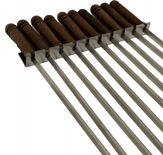 WIDEŁKI DO SZASZŁYKÓW SZAMPURY 10szt. + Wieszak