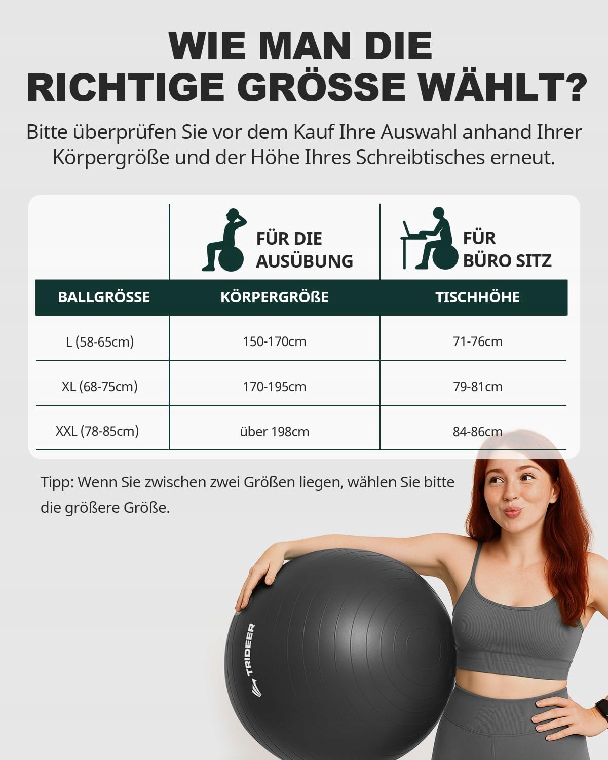 TRIDEER Gruby Piłka Gimnastyczna Ciążowa Anty-Wybuchowa 45-85 cm Fitness — miniatura 8