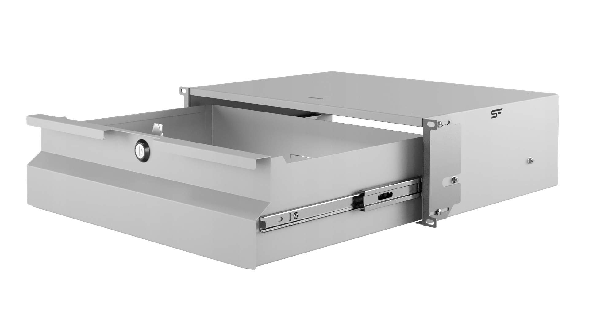 Szuflada Serwerowa Rack 19" 3U 320 mm na Zamek Szara Stalflex