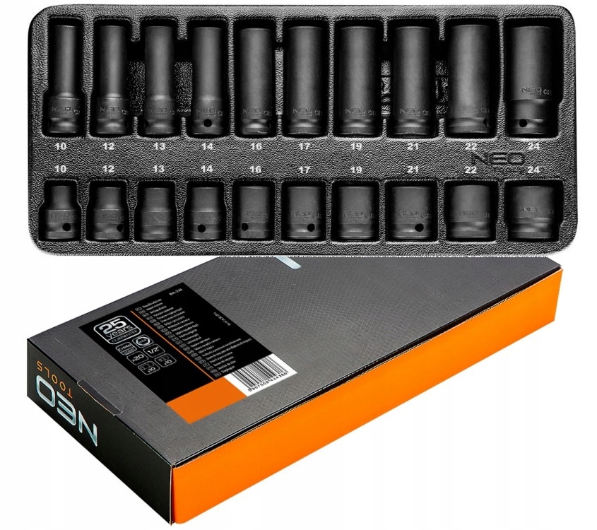 

Neo Wkład Nasadki Udarowe 1/2 10-24MM 84-241 20SZT