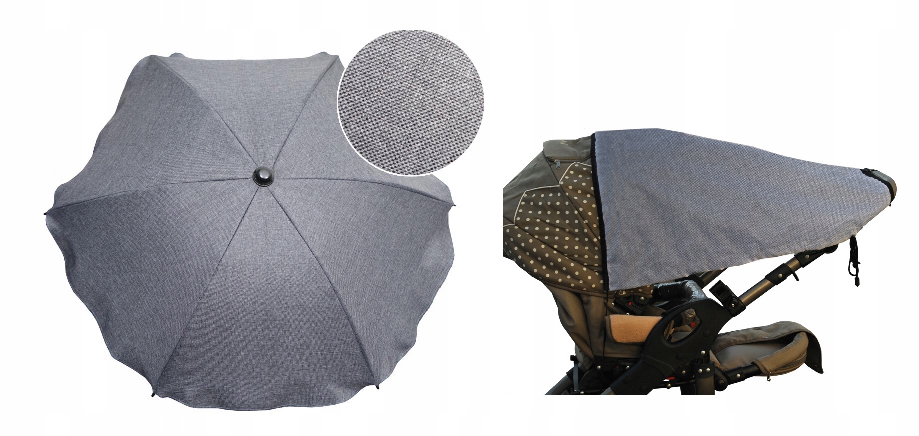 

Parasolka+Daszek Przeciwsłoneczny Do wózków Len