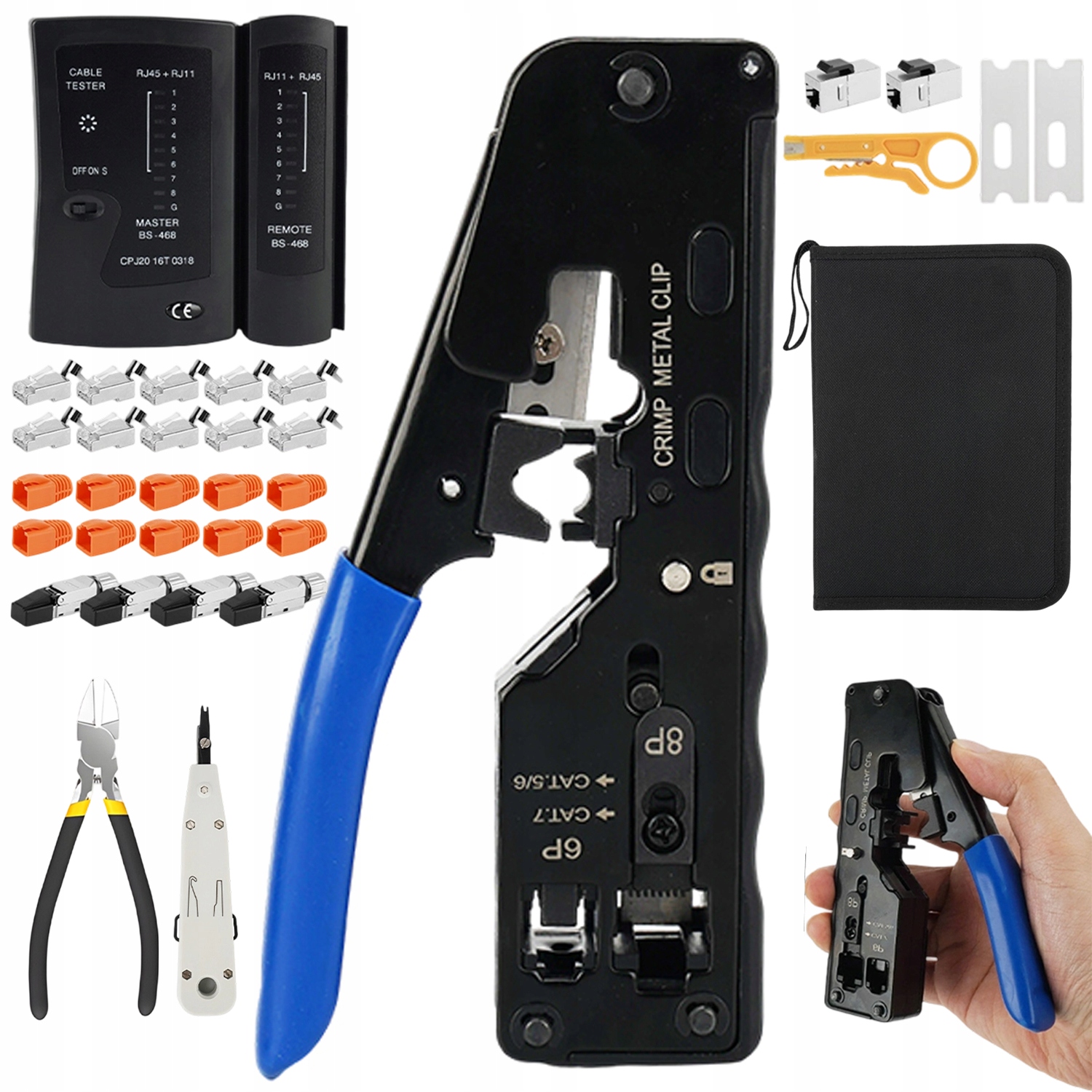Nástroje Pro Instalaci Ethernetové Sítě RJ45 CAT7 CAT6 Servisní Sada