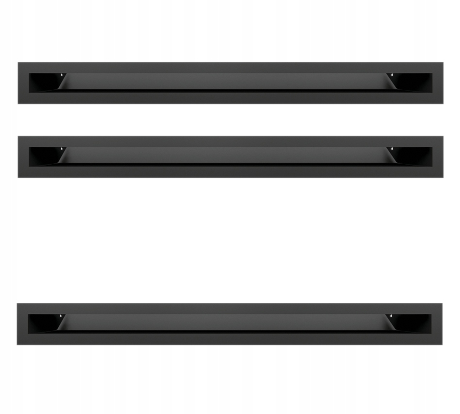 Vetracia krbová mriežka Luft čierna 6x60 60x600 3ks