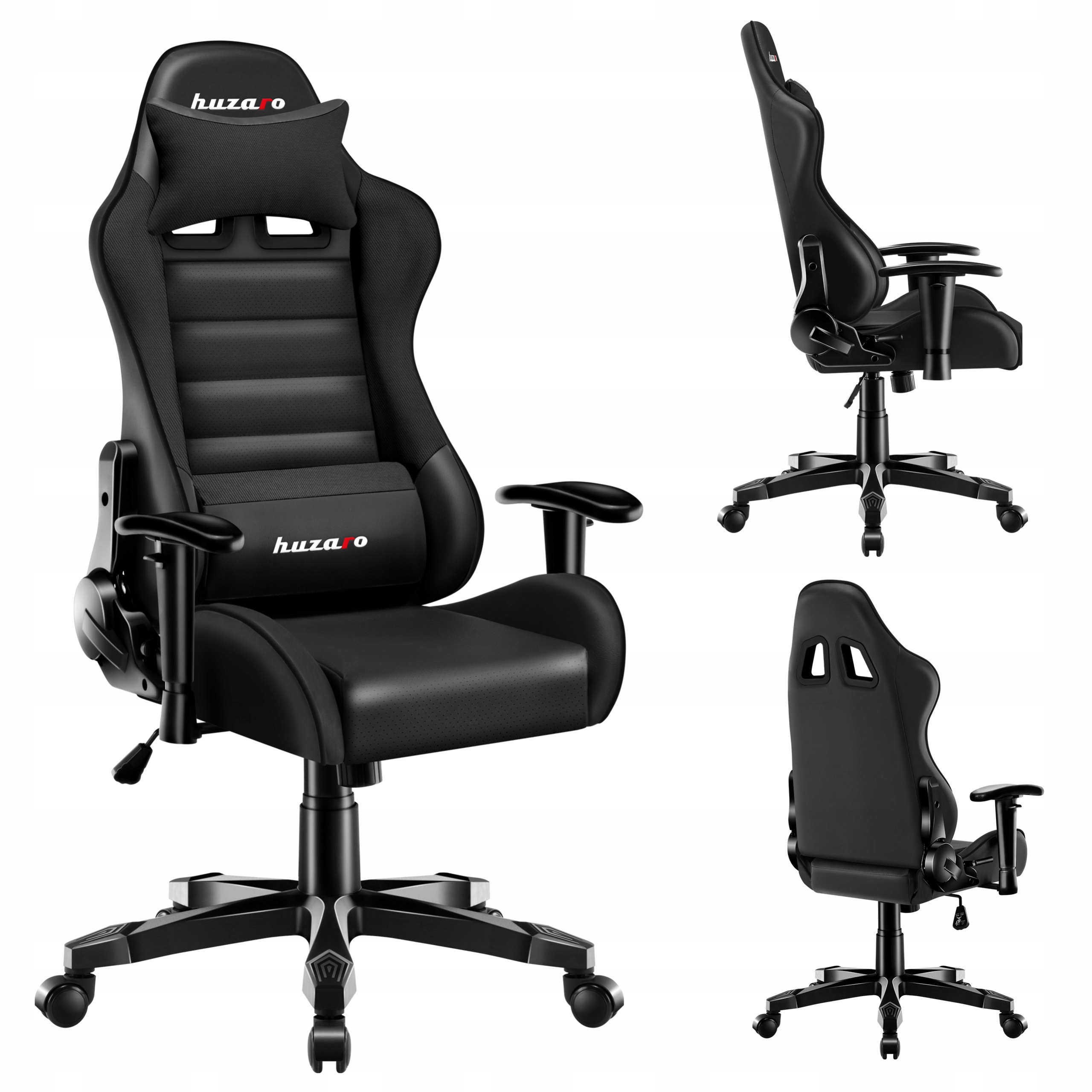 Fotel Gamingowy Dla Dziecka Huzaro Ranger Czarny Air Huge Mesh Obrotowy-Zdjęcie-0
