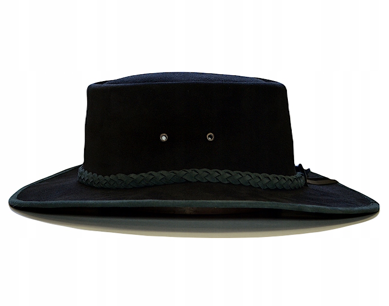 Kožený klobouk Hunter Outback Černý Semiš Western na Rancho Witleather