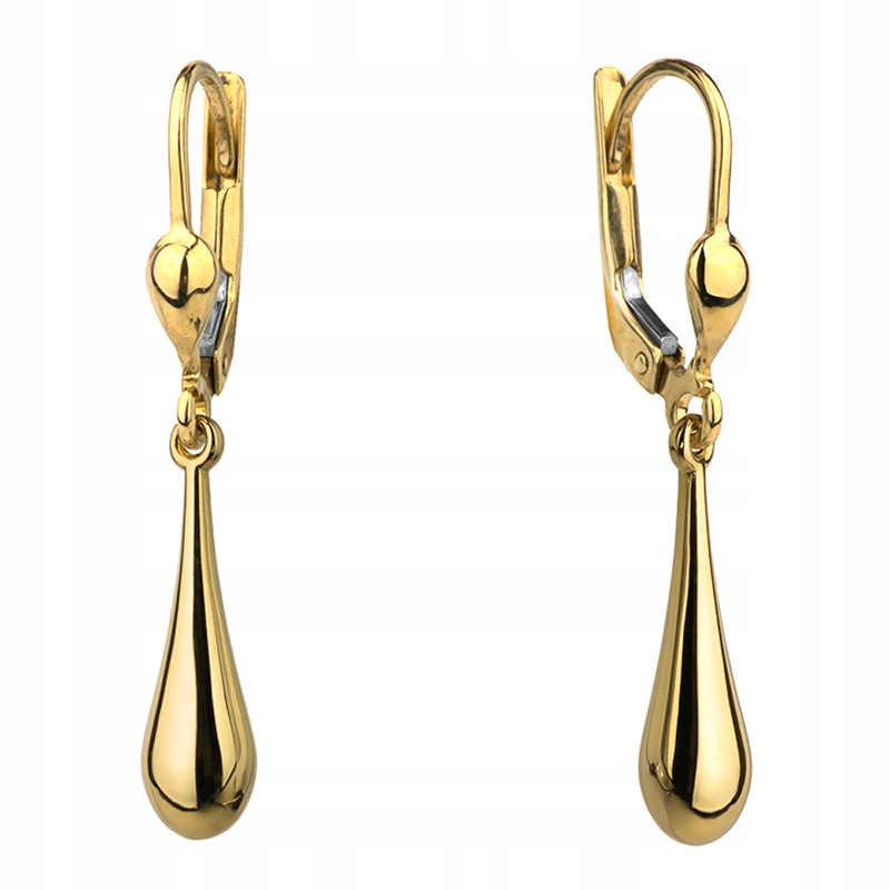 Zlaté Náušnice ryzosti 585, Hladké Rampouchy