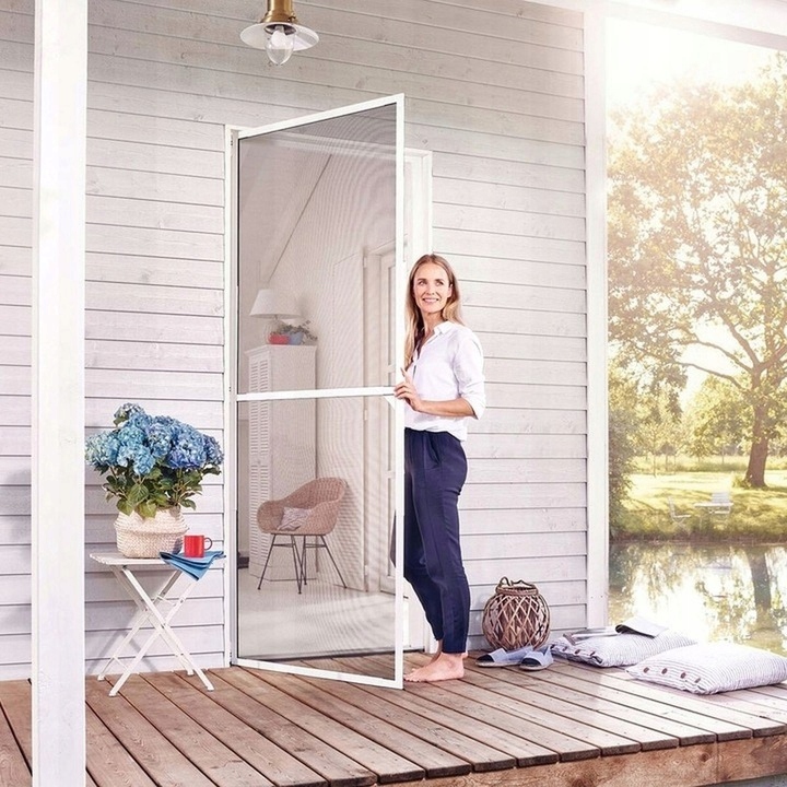 MOSKITIERA DRZWIOWA BALKONOWA RAMA ALUMINIOWA SIATKA NA DRZWI 100x215cm Marka Easylife