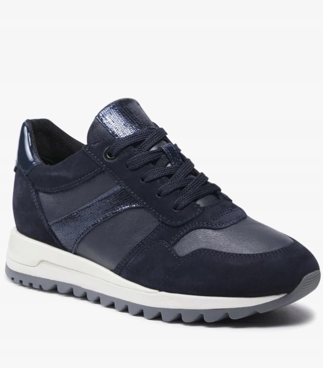 Geox Tabulky Tenisky Modré S Kůží Dámské Pohodlné 41 Jkd