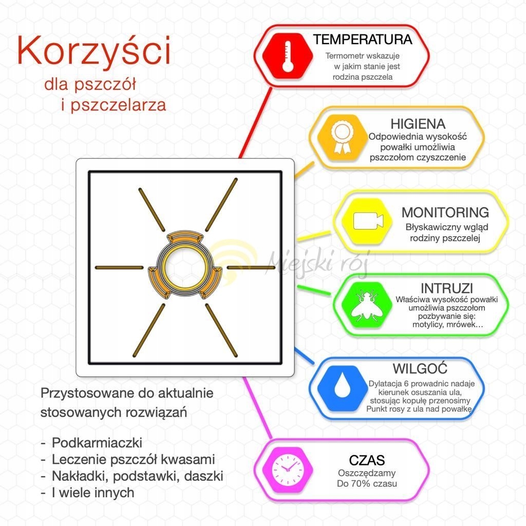 Powałka PRZEZROCZYSTA do ula DADANT + TERMOMETR