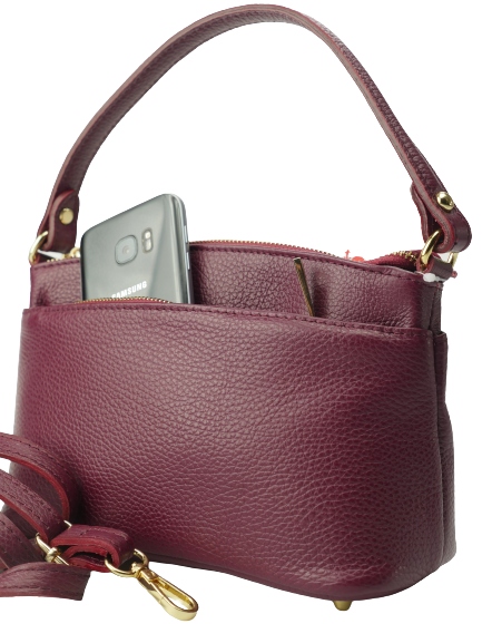 

Vera Pelle Italy Mały kuferek listonoszka 3 komory