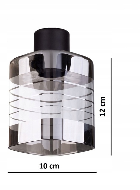 KLOSZ DO LAMP E27 SZKLANY KWADRAT CHROM PASKI PRZEZROCZYSTY 10x12 cm EAN (GTIN) 5905090834090