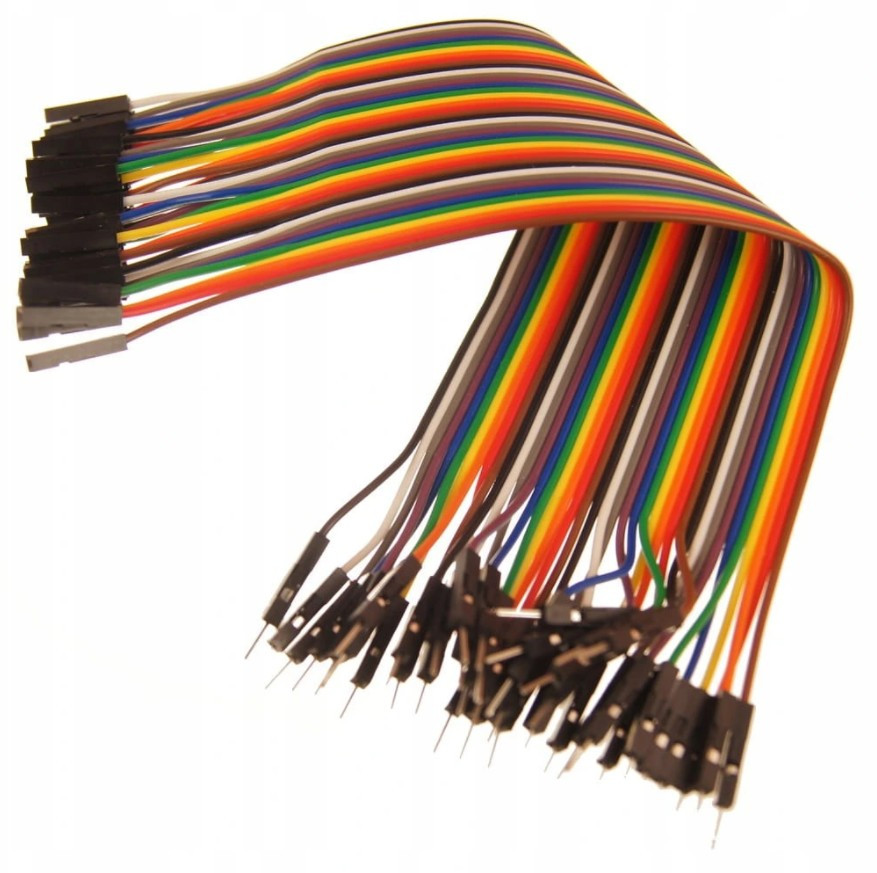 Przewody 40 żył 20 cm płytki stykowe męsko-żeńskie